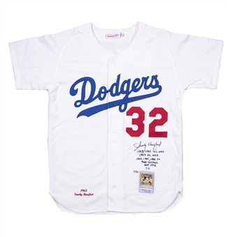 Sandy Koufax Signed & Inscribed 1963 Dodgers Flannel Style Jersey (MLB Authenticated)